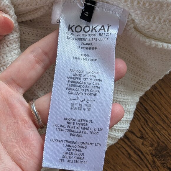 KOOKAÏ White/Cream sequined knit sweater with mid-length sleeves, Size M - Picture 12 of 13
